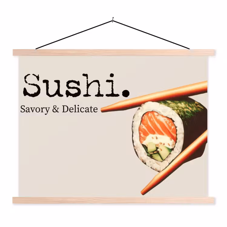 Schoolplaat - Sushi - Zalm - Rijst - Japans — 1