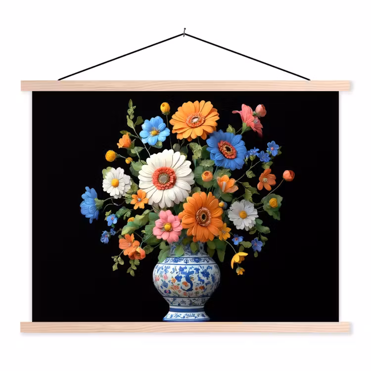 Schoolplaat - Vaas - Boeket - Bloemen - Kleur — 1