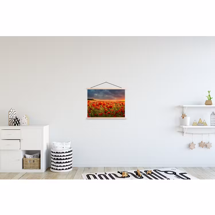 Schoolplaat - Zonsondergang - Klaprozen - Rood - Bloemen - Veld - Natuur — 3