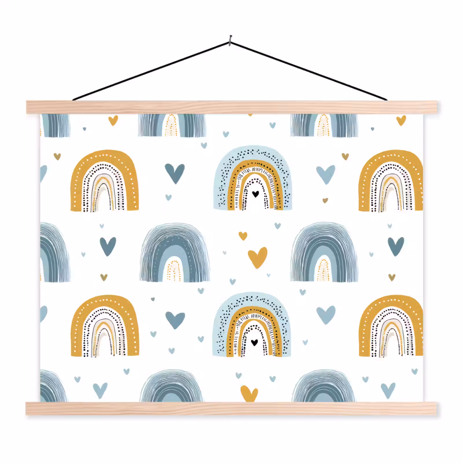 Schoolplaat - Patroon - Regenboog - Hartjes — 1