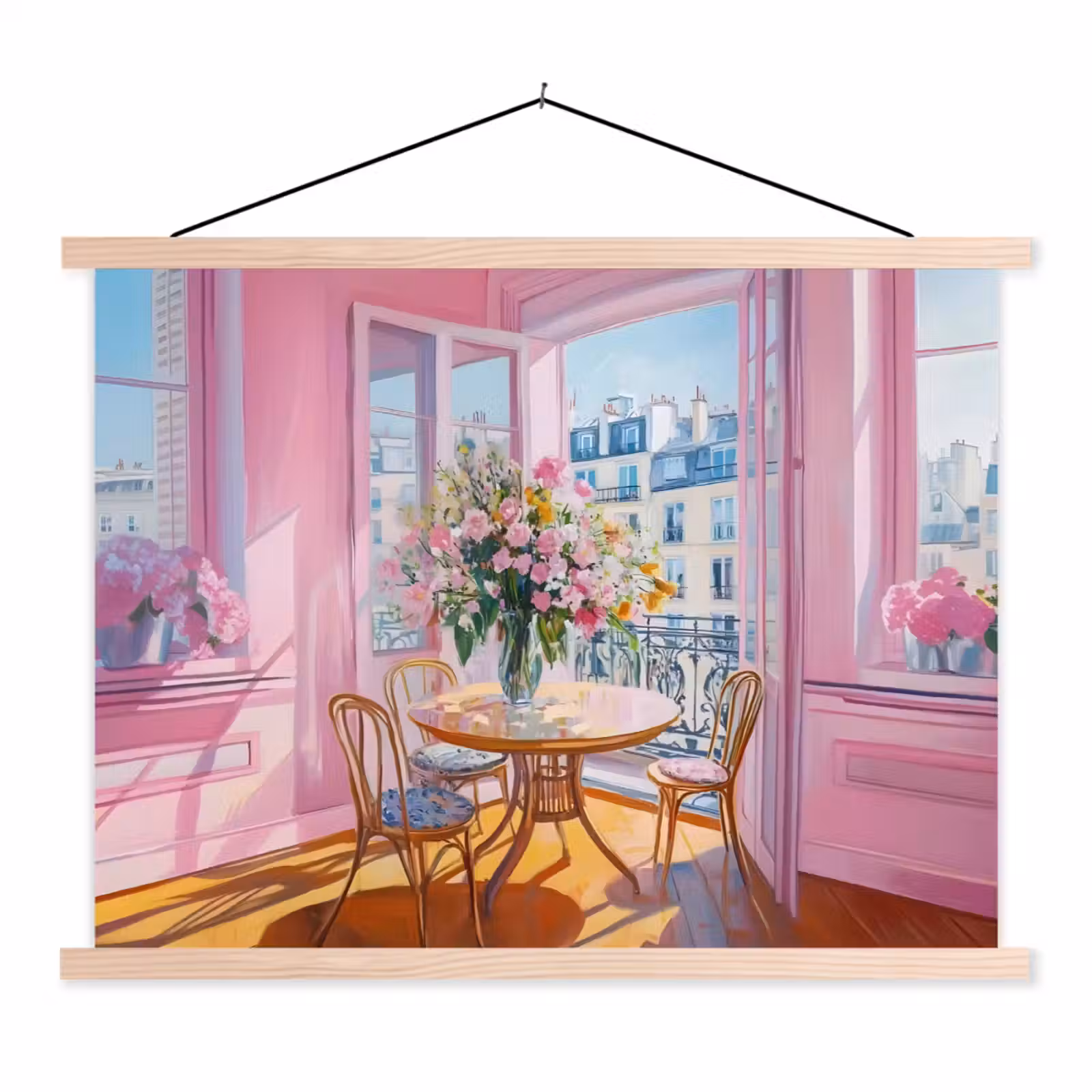 Schoolplaat - Pink - City - Bloemen — 1