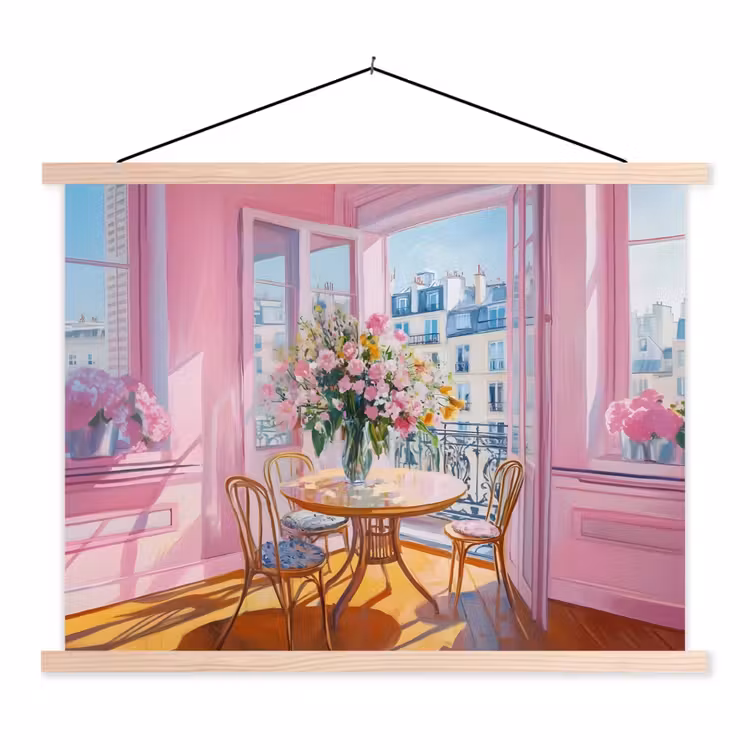 Schoolplaat - Pink - City - Bloemen — 1