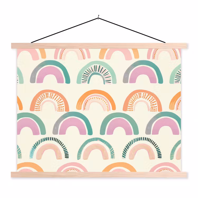 Schoolplaat - Regenboog - Pastel - Patroon — 1