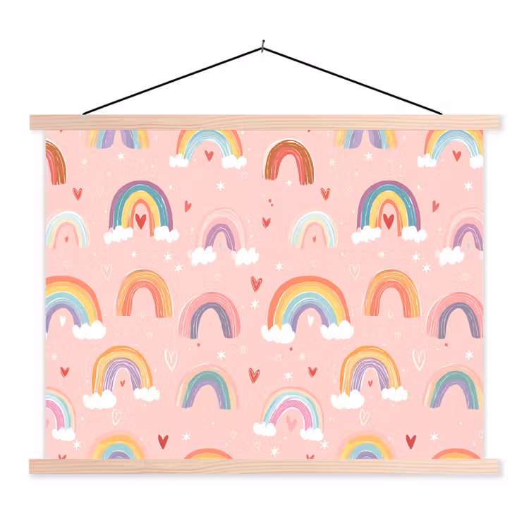 Schoolplaat - Regenboog - Patroon - Pastel — 1
