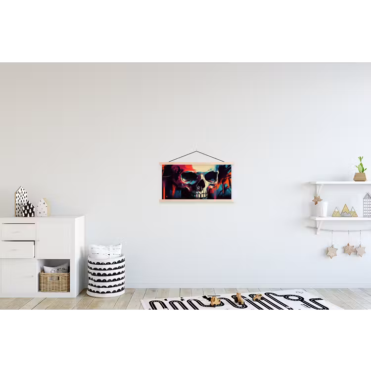 Schoolplaat - Schedel - Abstract - Rood - Blauw - Graffiti — 3