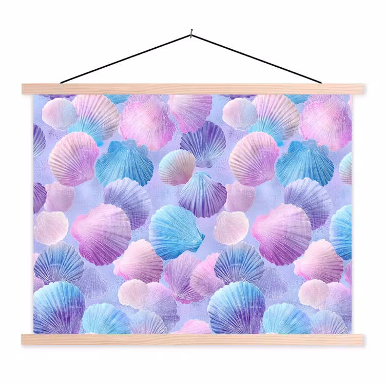 Schoolplaat - Schelpen - Paars - Blauw - Patroon — 1