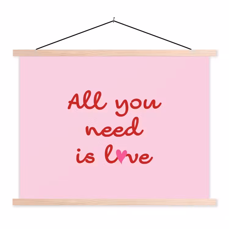 Schoolplaat - Tekst - Roze - Love - Hart — 1
