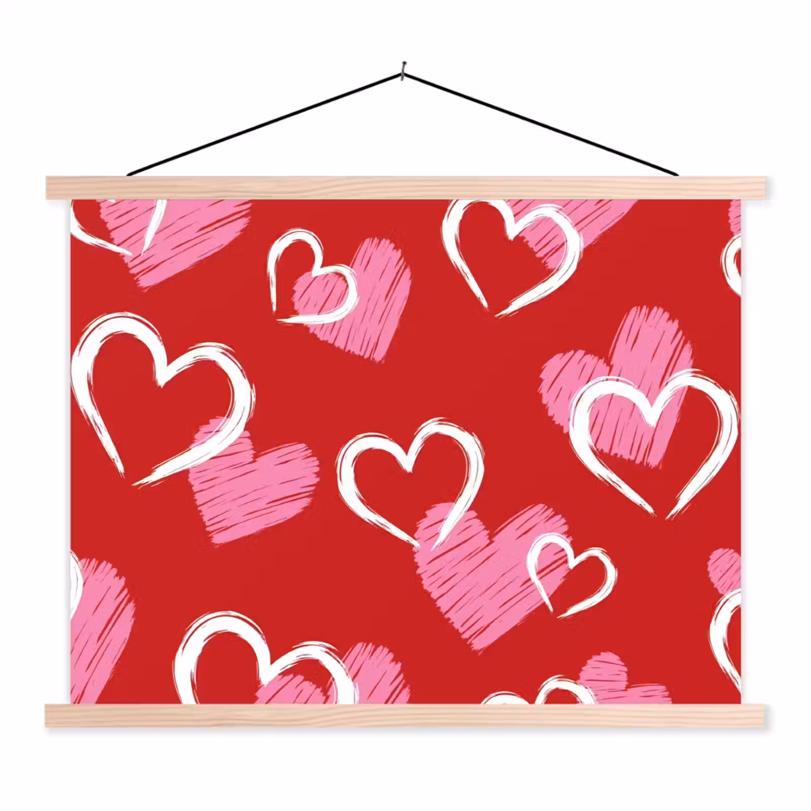 Schoolplaat - Patroon - Hartjes - Roze - Valentijn — 1