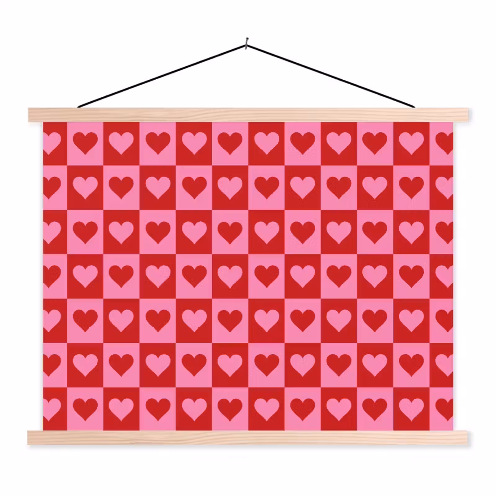 Schoolplaat - Rood - Roze - Schaakbord - Valentijn — 1