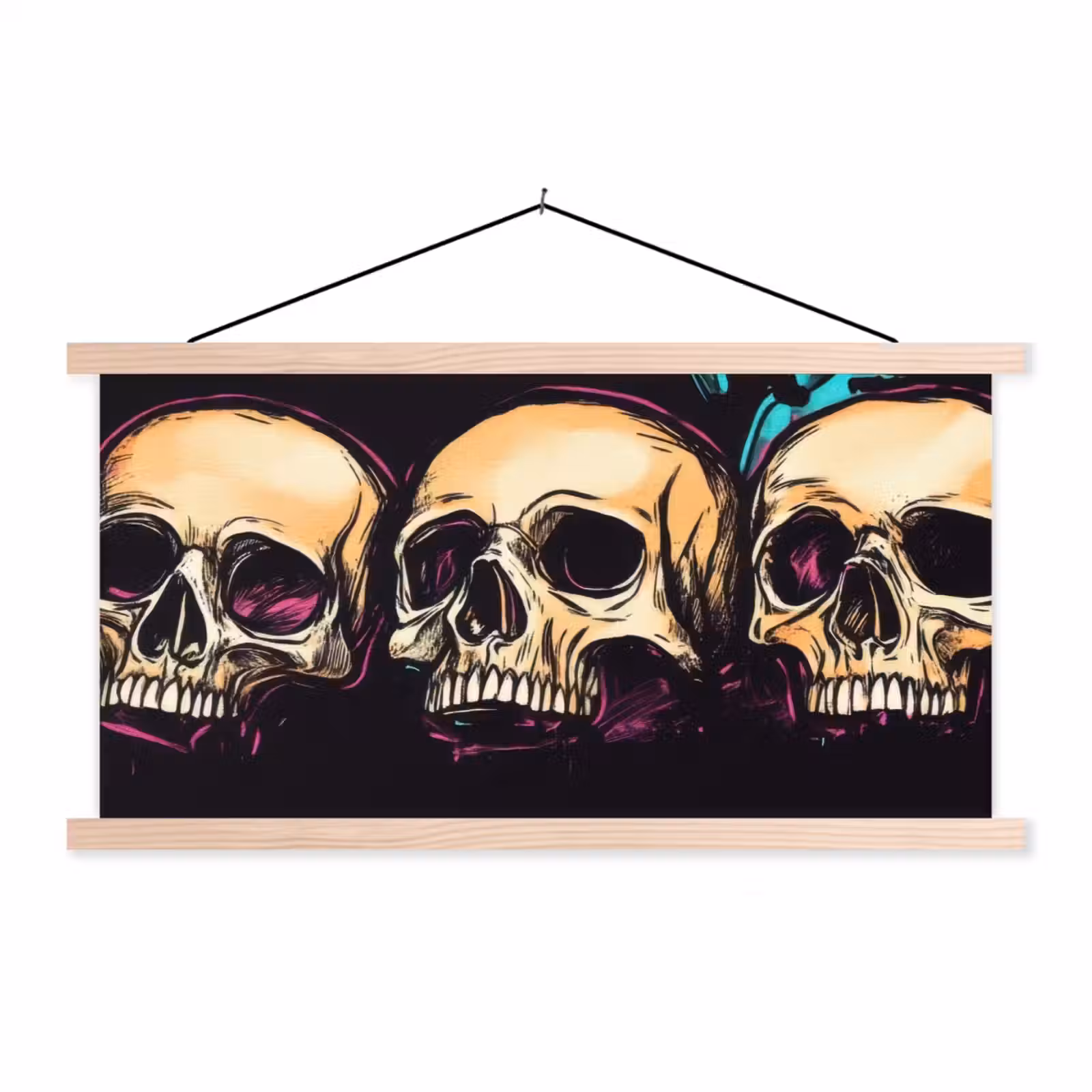 Schoolplaat - Schedels - Graffiti - Neon — 1