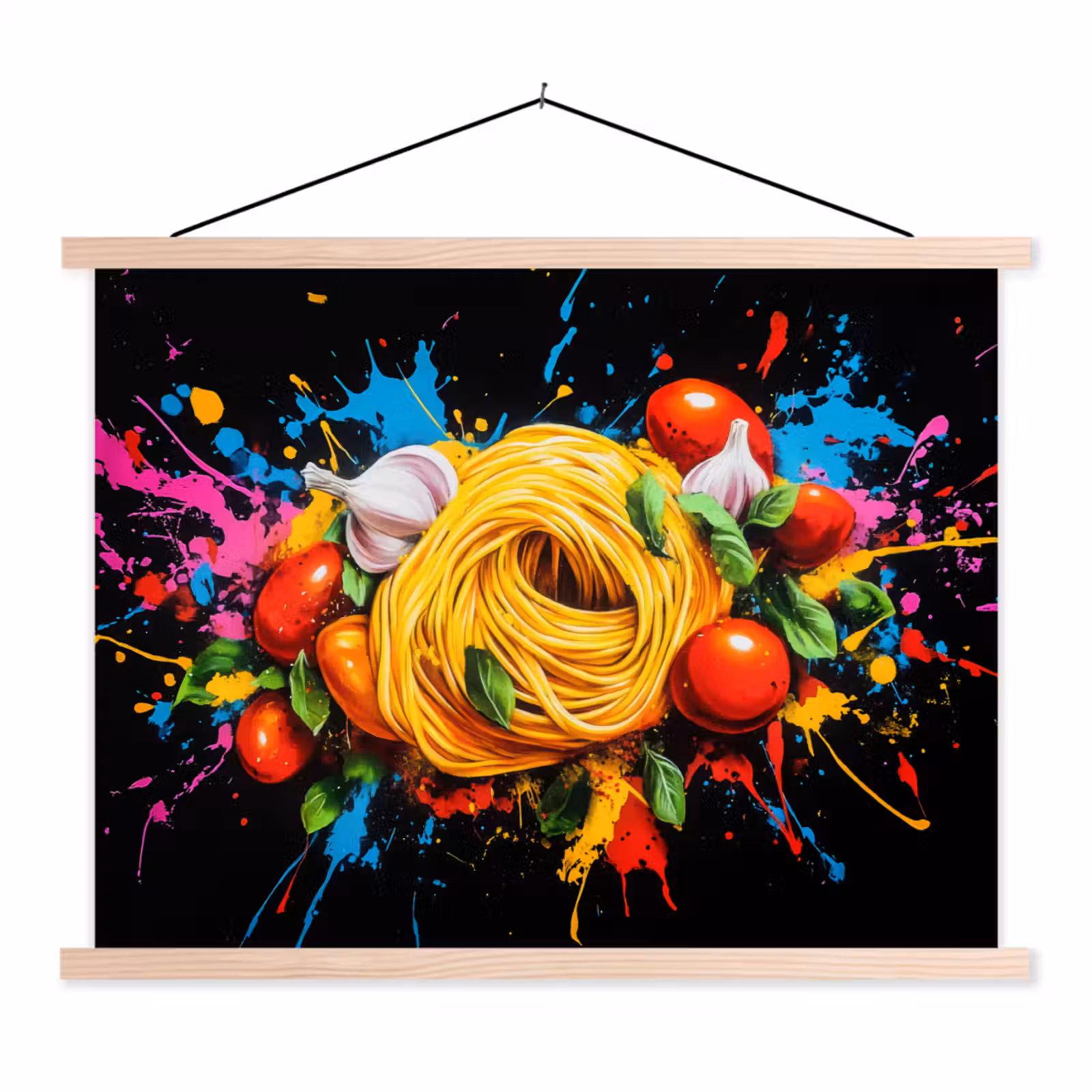 Schoolplaat - Spaghetti - Graffiti - Verf - Kleurrijk - Eten - Modern — 1
