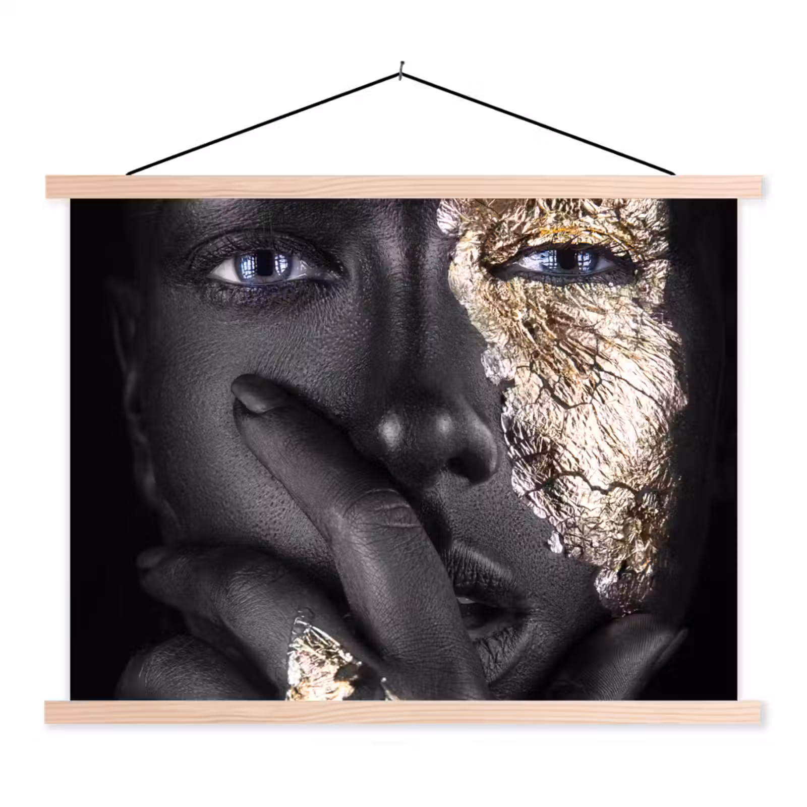Schoolplaat - Vrouw - Goud - Zwart - Schmink - Luxe — 1