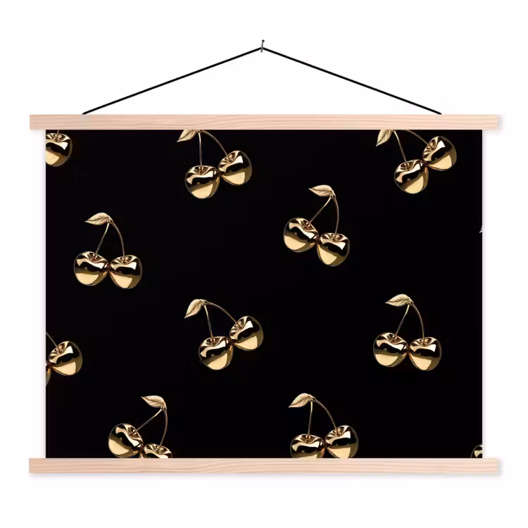 Schoolplaat - Patroon - Kersen - Goud - Chrome — 1