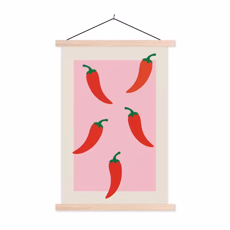 Schoolplaat - Pepers - Rood - Illustratie — 1