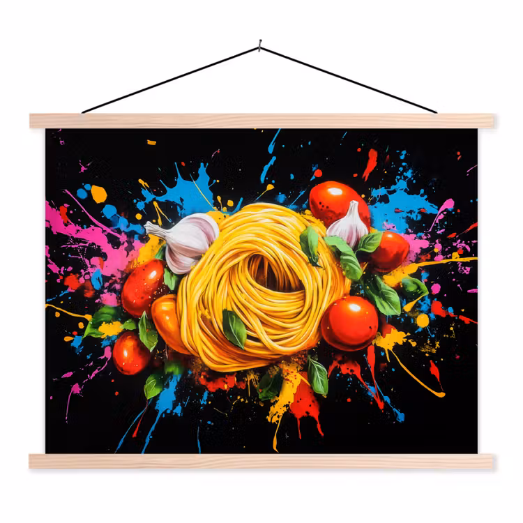 Schoolplaat - Spaghetti - Graffiti - Verf - Kleurrijk - Eten - Modern — 1