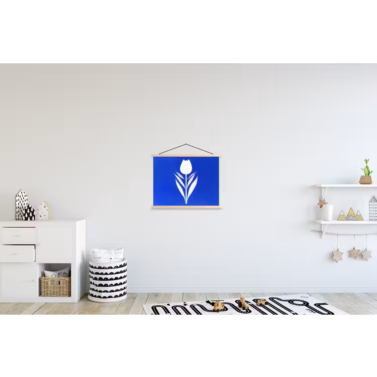 Schoolplaat - Tulp - Minimalistisch - Bladeren - Wit — 3