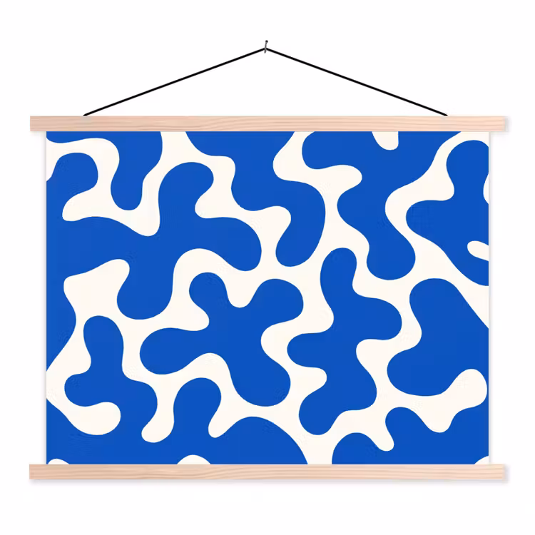 Schoolplaat - Vormen - Abstract - Blauw - Golven — 1