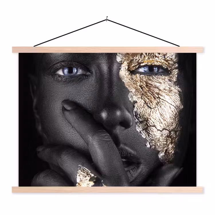 Schoolplaat - Vrouw - Goud - Zwart - Schmink - Luxe — 1