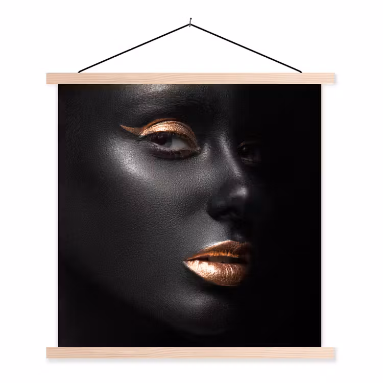 Schoolplaat - Vrouw - Make-up - Koper - Zwart — 1
