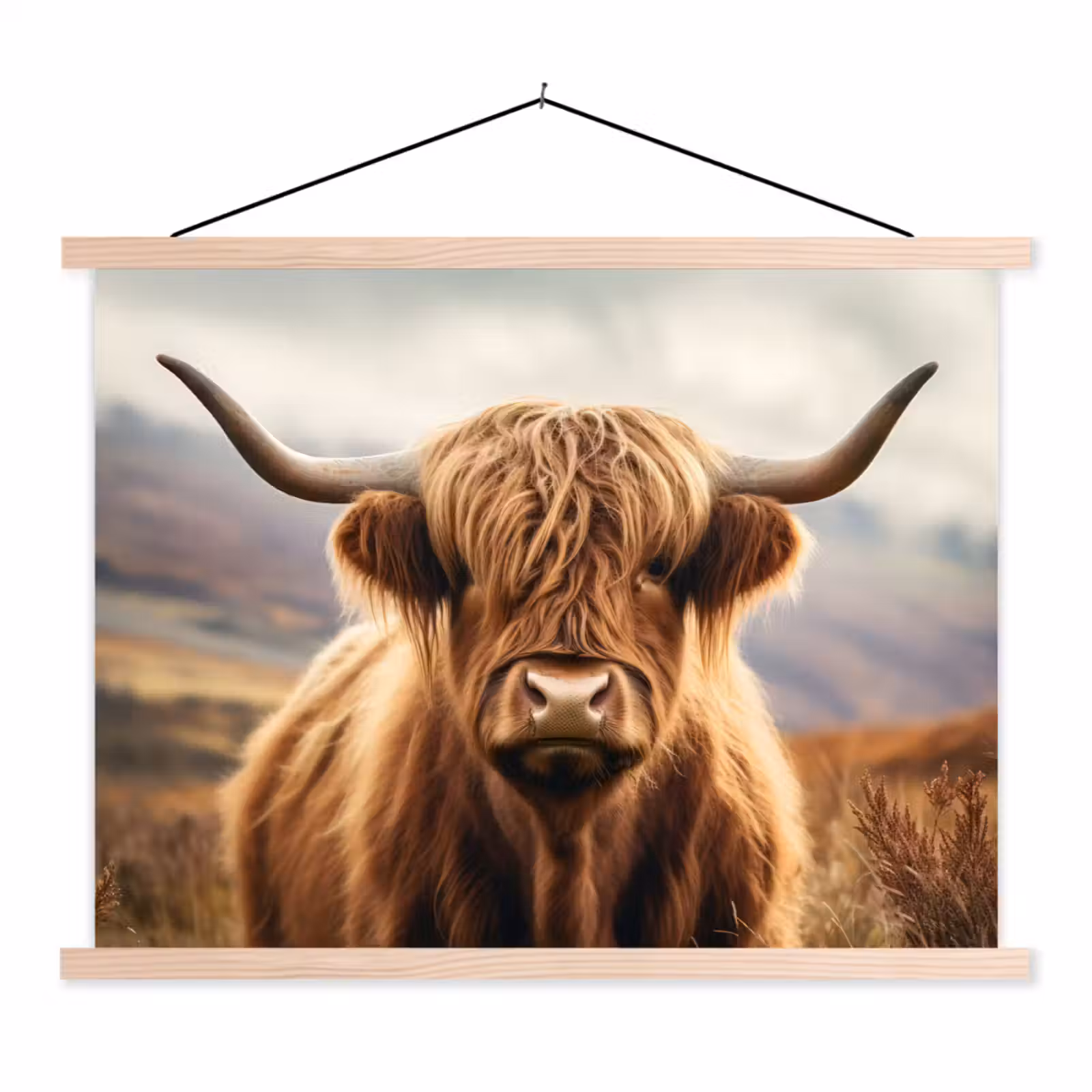 Schoolplaat - Schotse hooglander - Landschap - Dier — 1
