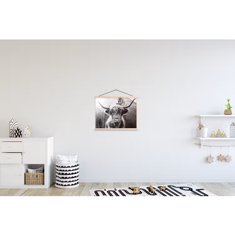 Schoolplaat - Schotse hooglander - Koe - Dieren - Zwart - Wit — 3