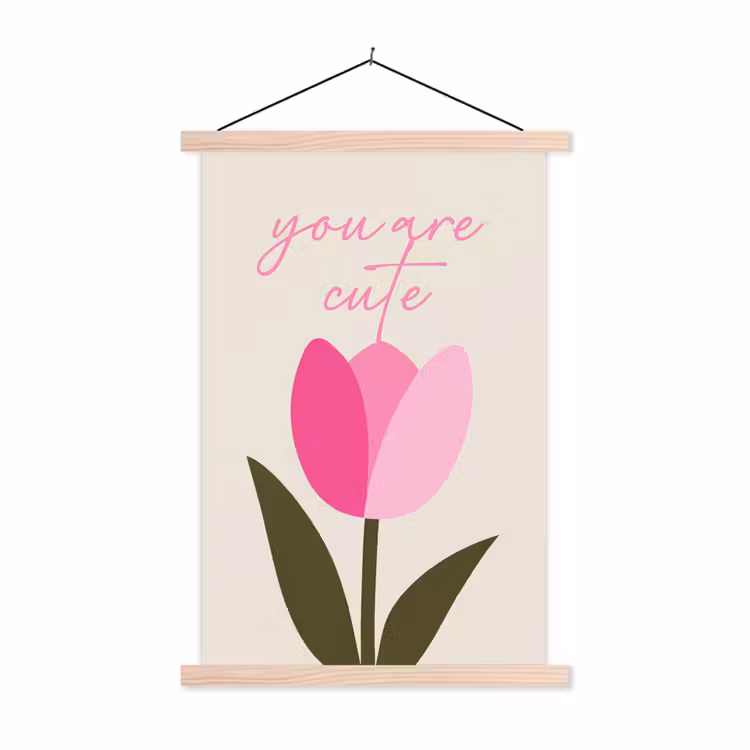 Schoolplaat - Tulp - Roze - Valentijn - Bloem — 1