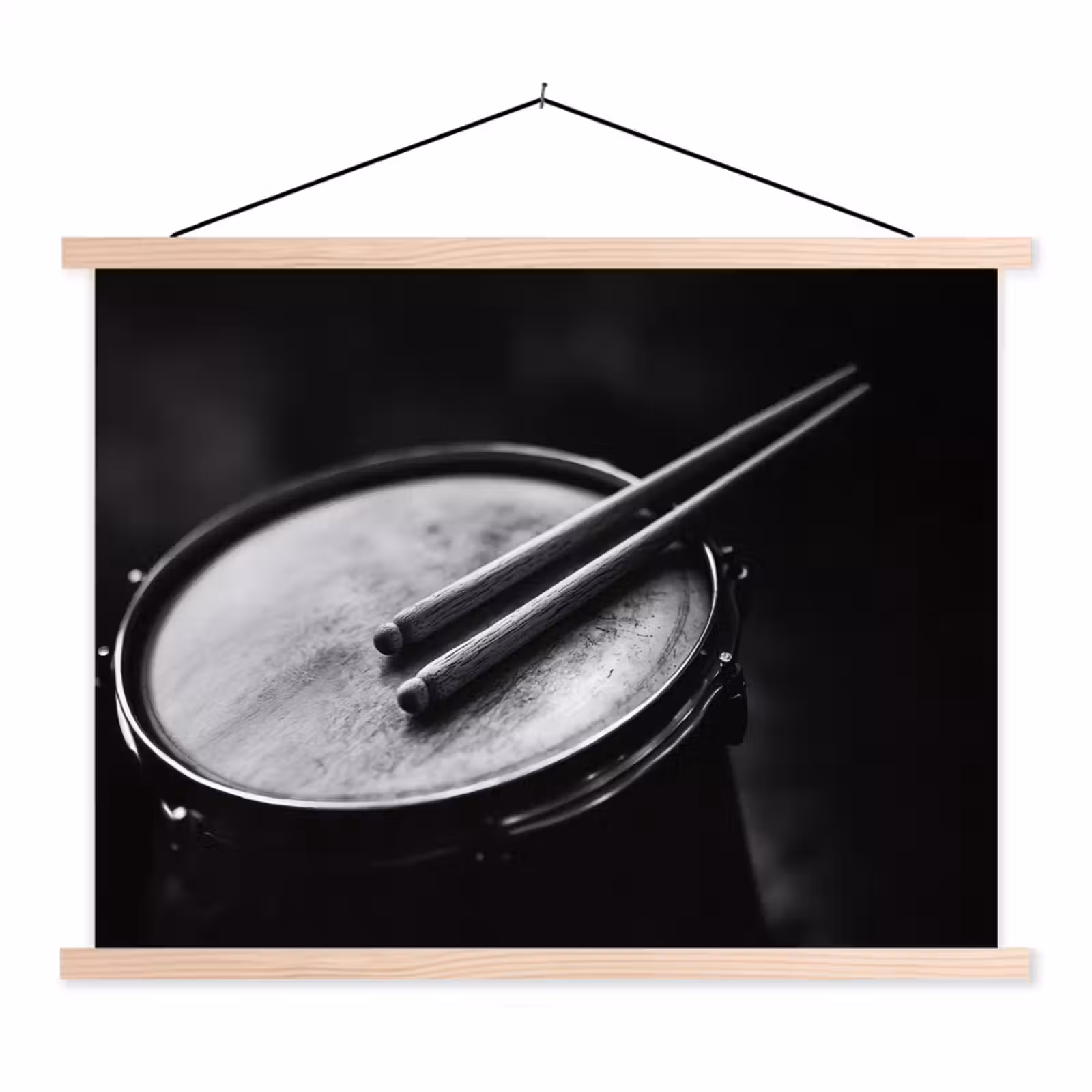 Schoolplaat - Trommel - Close-up - Drumstokken - Zwart — 1