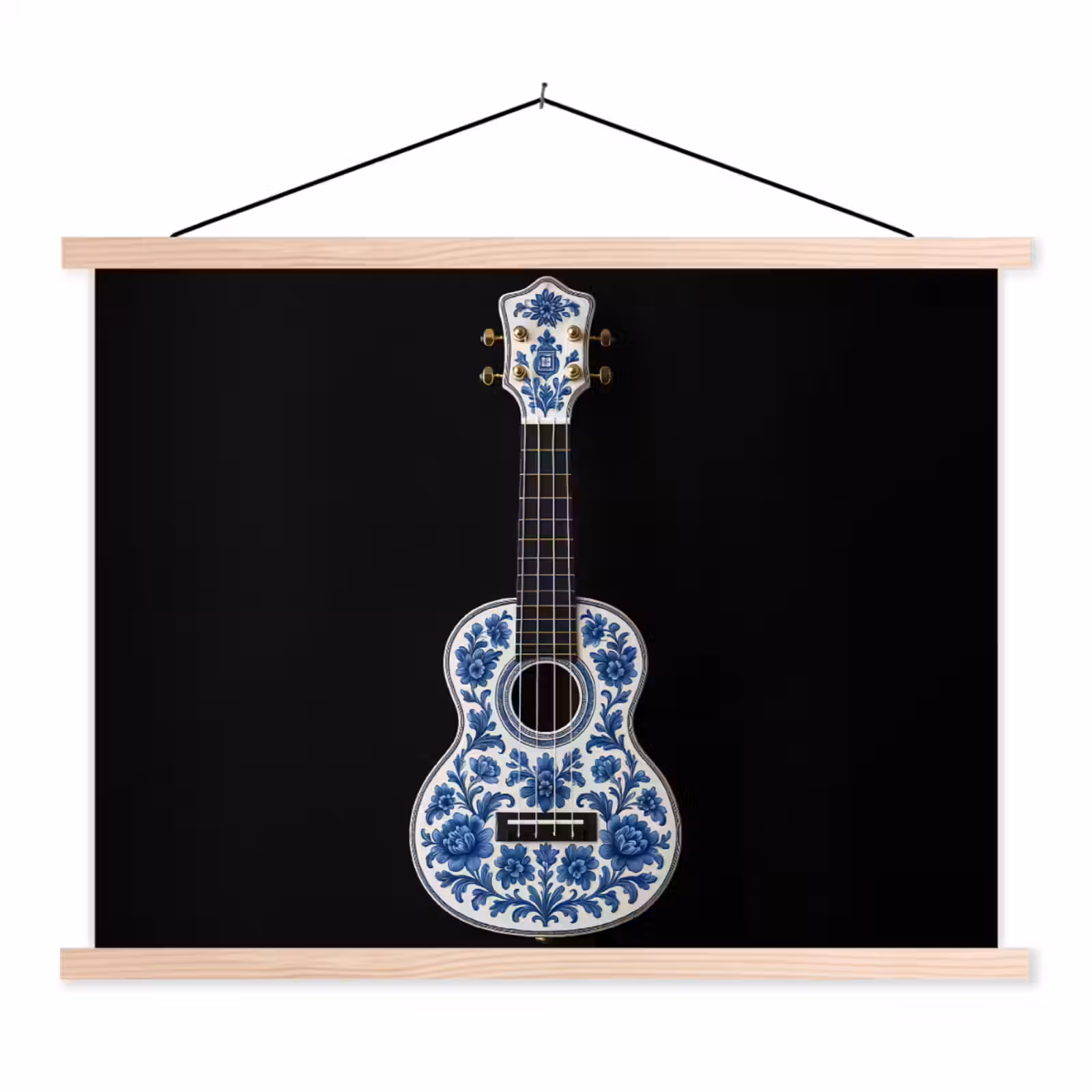 Schoolplaat - Ukelele - Delfts - Blauw - Muziek — 1