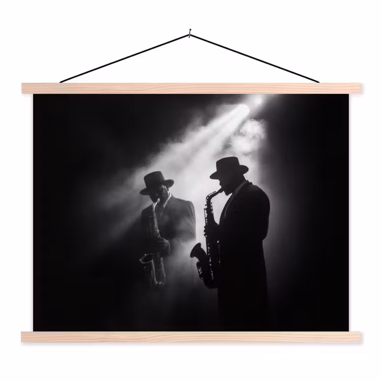 Schoolplaat - Saxofonisten - Hoeden - Rook - Licht — 1