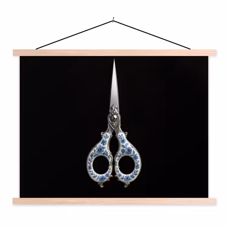 Schoolplaat - Schaar - Delfts blauw - Zwart — 1