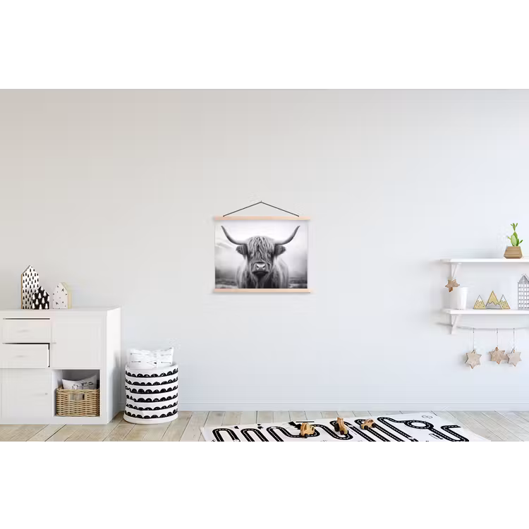 Schoolplaat - Schotse hooglander - Mist - Zwart - Wit — 3