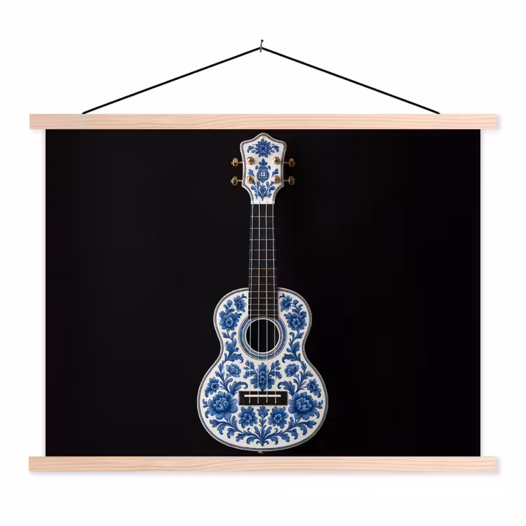 Schoolplaat - Ukelele - Delfts - Blauw - Muziek — 1