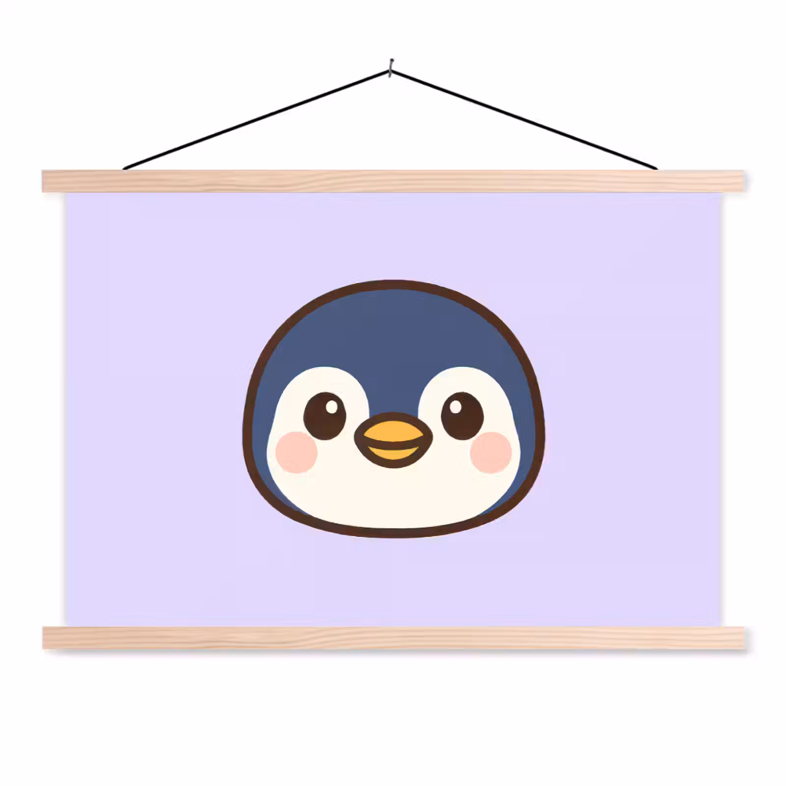 Schoolplaat - Pinguïn - Paars - Schattig — 1