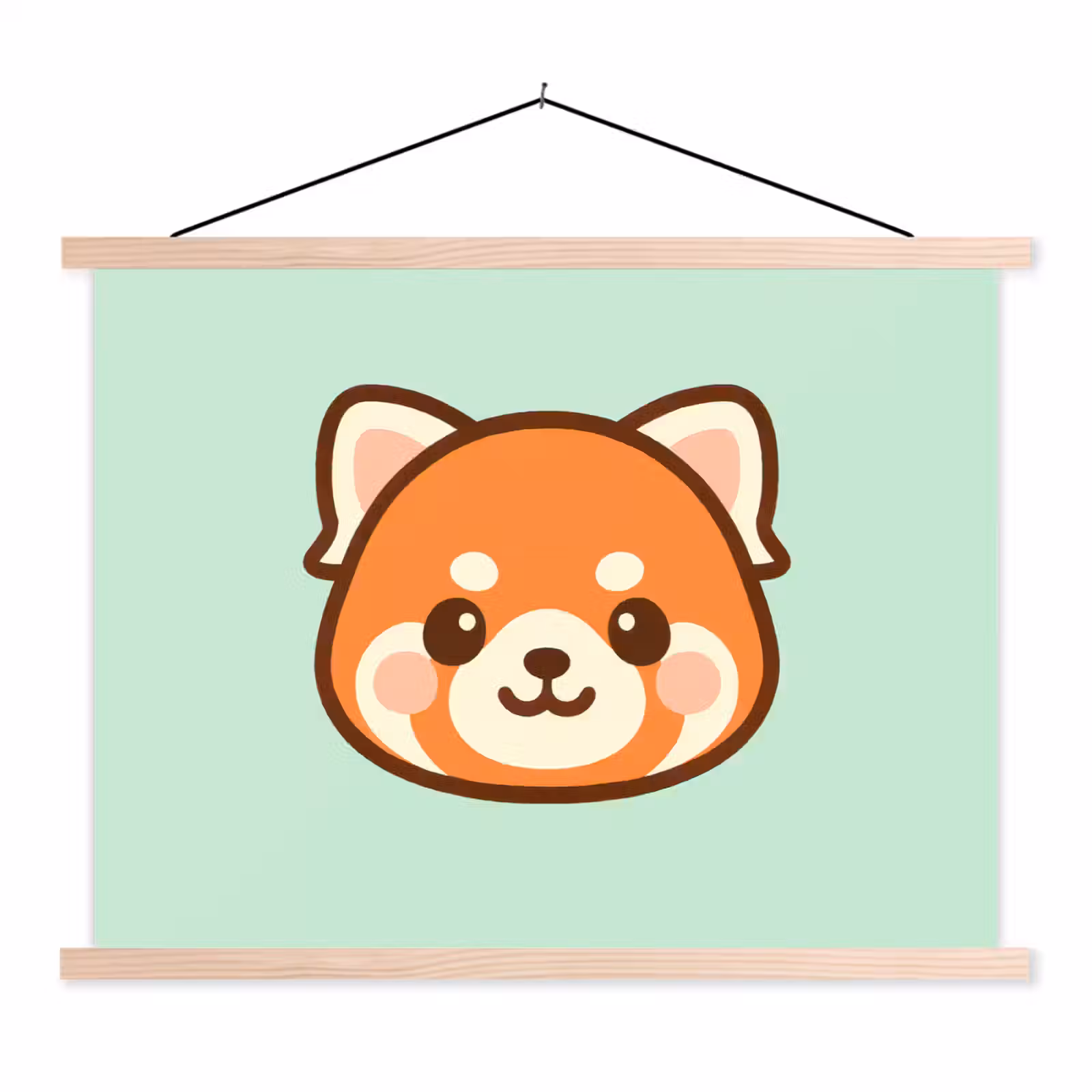 Schoolplaat - Rode panda - Groen - Cartoon — 1
