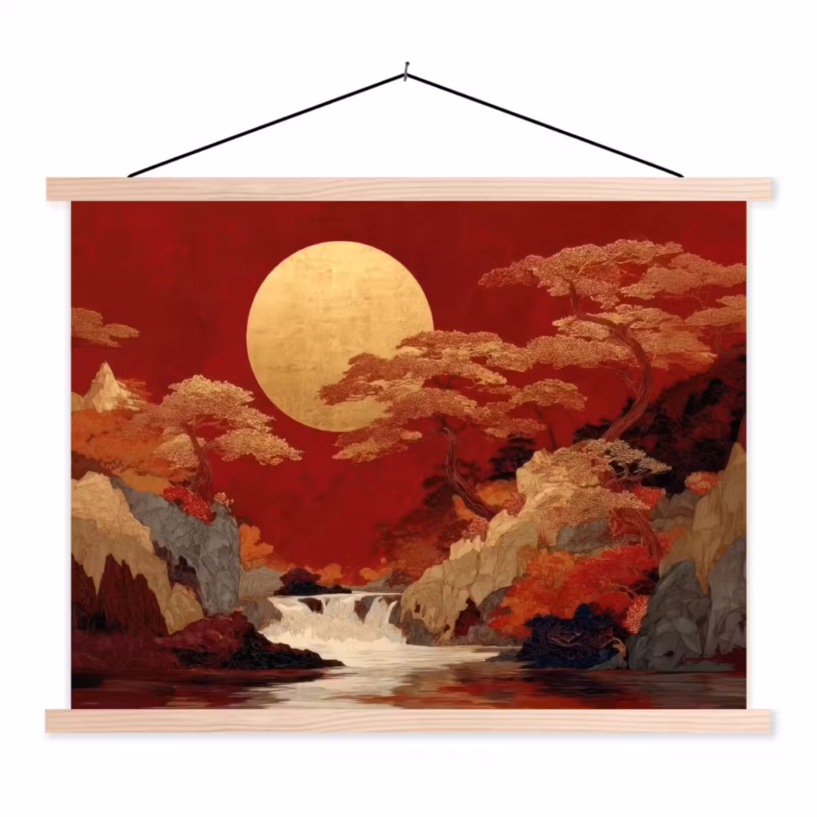 Schoolplaat - Volle maan - Landschap - Waterval — 1