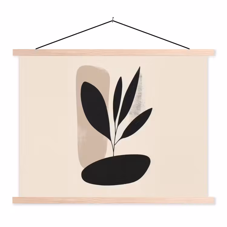Schoolplaat - Plant - Beige - Japandi — 1