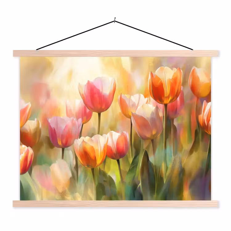 Schoolplaat - Tulpen - Sprookjesachtig - Kleurrijk — 1