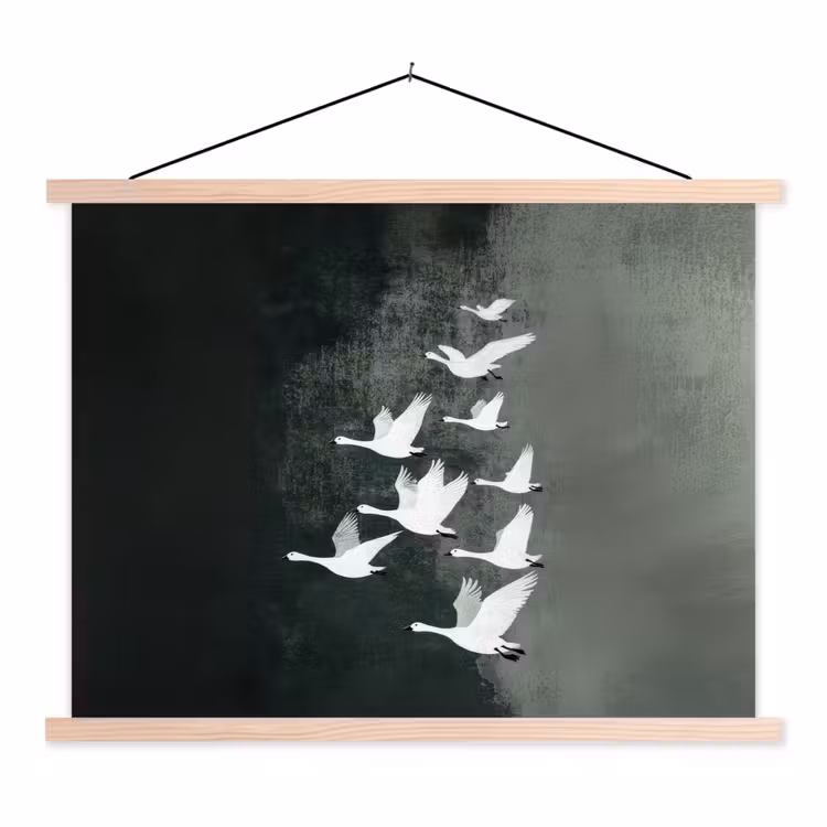 Schoolplaat - Vogel - Japandi - Groen — 1
