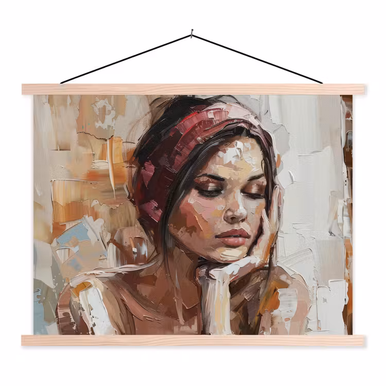 Schoolplaat - Vrouw - Verflook - Portret - Modern — 1