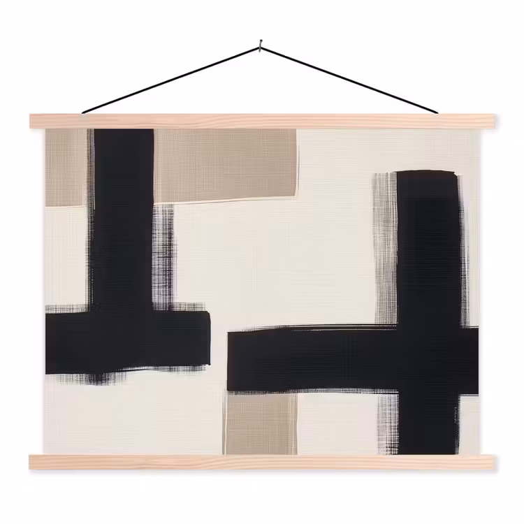Schoolplaat - Zwart - Abstract - Japandi — 1