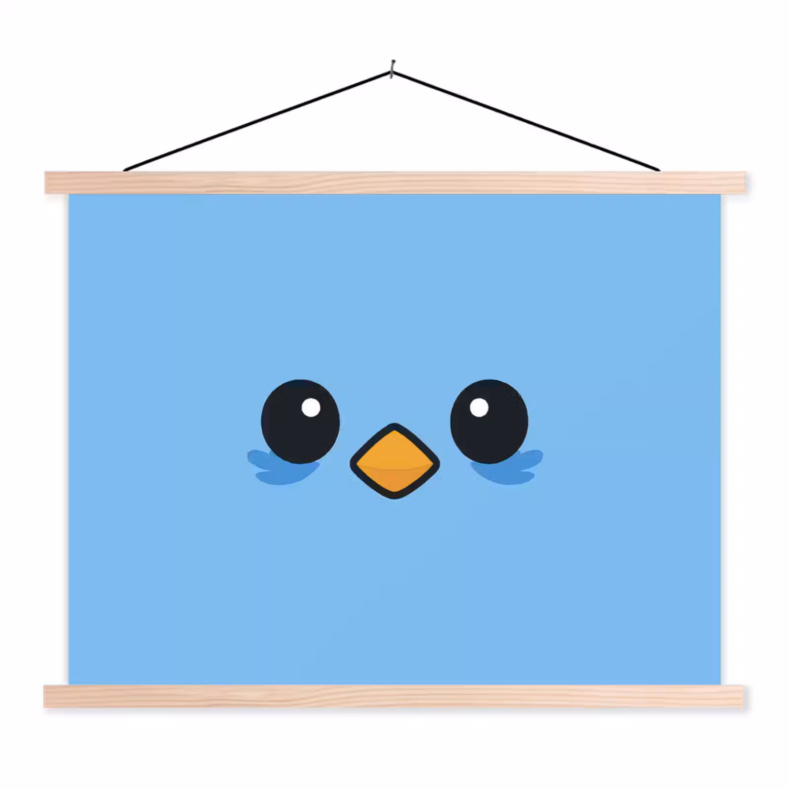 Schoolplaat - Vogel - Blauw - Eenvoudig — 1