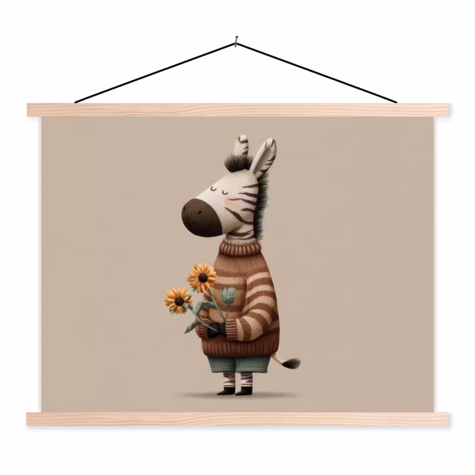 Schoolplaat - Zebra - Zonnebloemen - Warm — 1