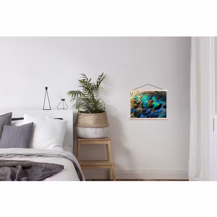 Schoolplaat - Veren - Pauwveren - Pauw - Blauw - Kunst — 2