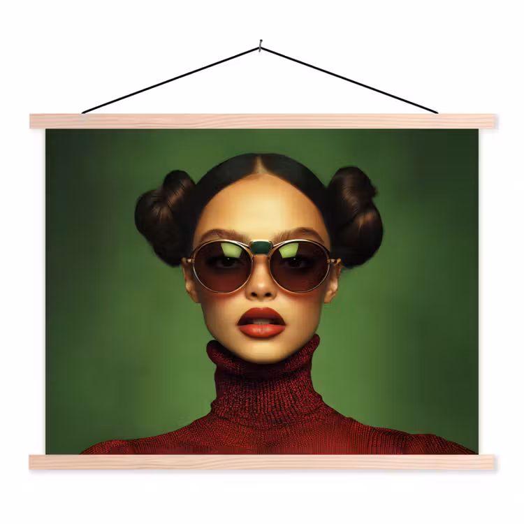 Schoolplaat - Vrouw - Groen - Bril - Aesthetic - Modern — 1