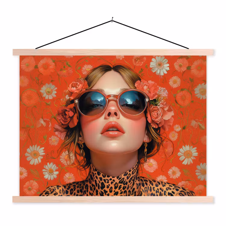 Schoolplaat - Vrouw - Kleurrijk - Dierenprint - Bloemen — 1