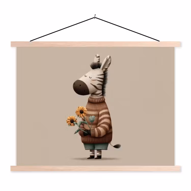 Schoolplaat - Zebra - Zonnebloemen - Warm — 1