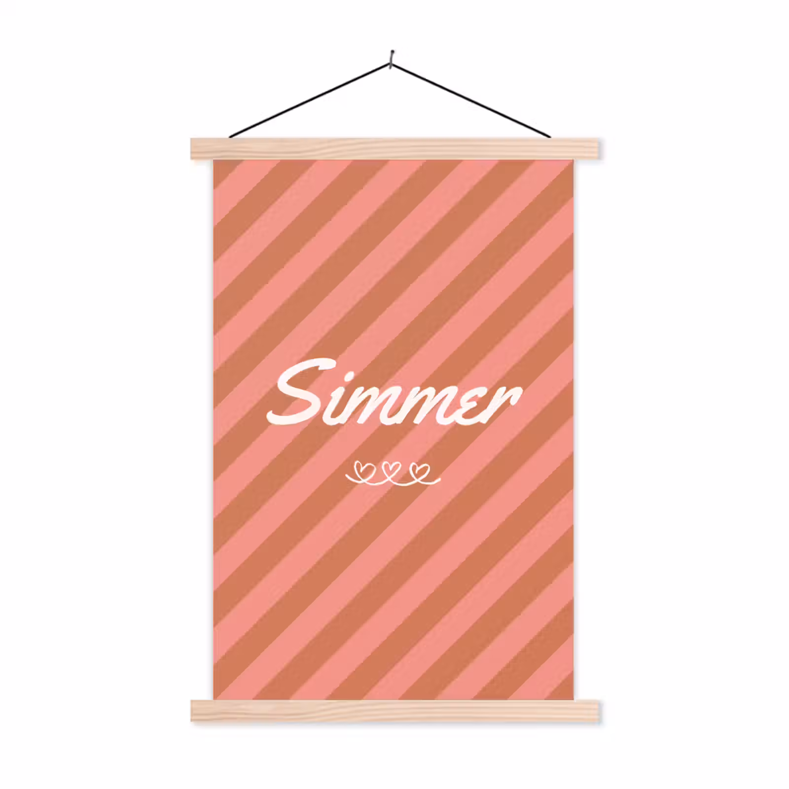 Schoolplaat - Simmer - Hartjes - Strepen - Roze — 1