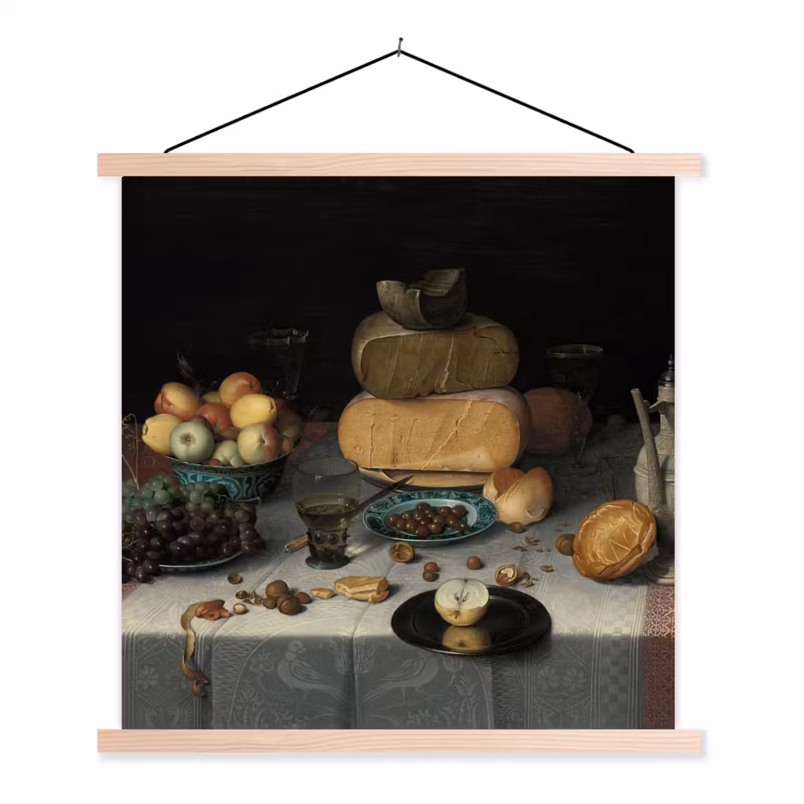 Schoolplaat - Stilleven met kazen - Schilderij van Floris Claesz. van Dijck — 1