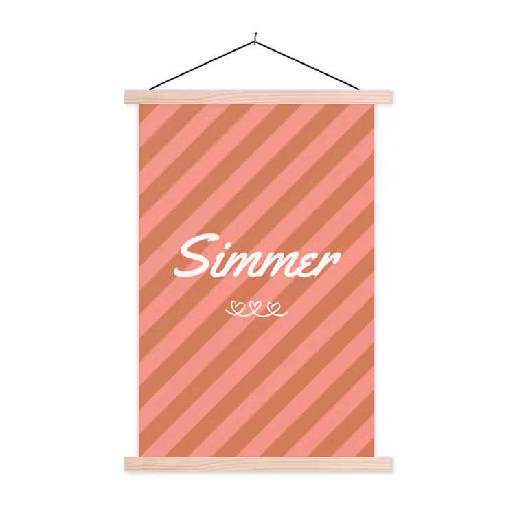 Schoolplaat - Simmer - Hartjes - Strepen - Roze — 1