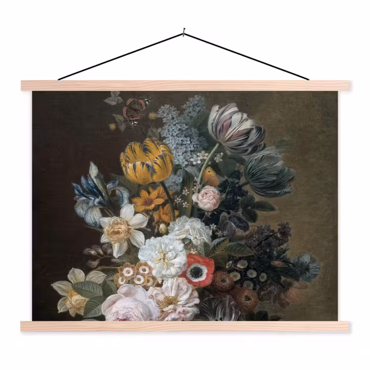 Schoolplaat - Stilleven met bloemen - Schilderij van Eelke Jelles Eelkema — 1